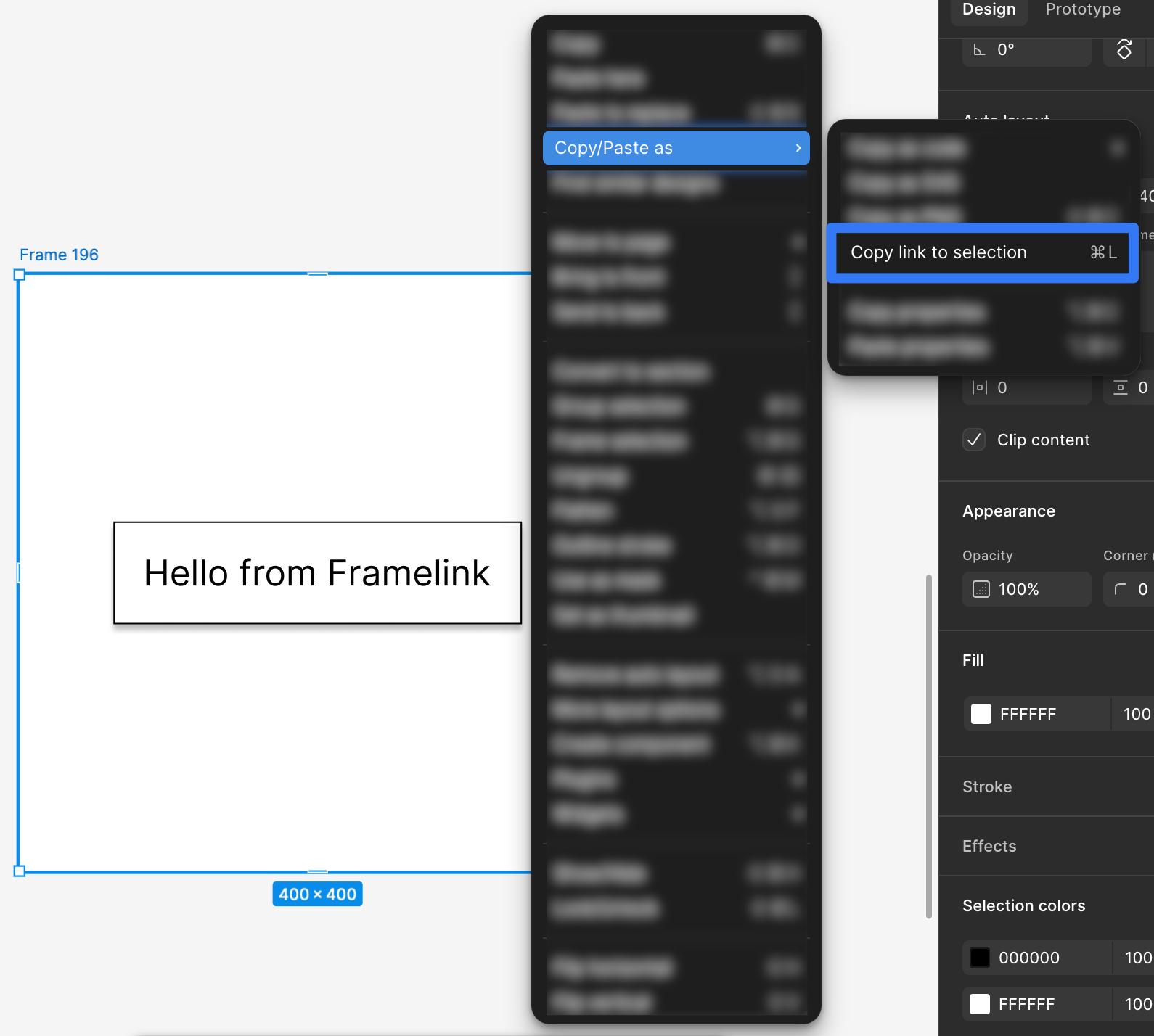 Copy your Figma frame link